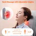 Mynt Shiatsu Neck and Back Massager with Heat, 3D Kneading Full Back Massager for Pain Relief Deep Tissue, Foldable Adjustable Chair Massager for Home Office, Gray
