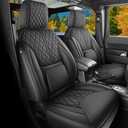 Seat Covers Custom Fit for Wrangler JK 2013-2017 4 Door, Pickup Truck Cover Cushion with Faux Leather Waterproof Seat Protector(Black, Full Set)