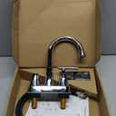 Bathroom Faucets for Sink 3 Hole, Hurran 4 inch Brushed Nickel Bathroom Sink Faucet with Pop-up Drain and Supply Lines, Stainless Steel Centerset Faucets for Sink Vanity RV