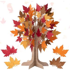 Cheerland Tree of Life Centerpiece 3D Table Decor Autumn Fall Thankful Tree for Thanksgiving Harvest Rustic Woodland Party Supplies Yellow, Orange, Red Leaves Dcor Arrangements Displays