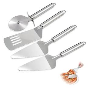 4PCS Pie Server Set Stainless Steel Pie Cutter and Server Set,Spatula with Serrated Edge for Cutting and Serving Cake, Pizza,Lasagna