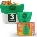 Compost Bags 3 Gallon,100 Count,Compost Food Scrap Waste Bags Fits Countertop Bin,Small Kitchen Food Scrap Waste Bags,Compost bin bags,Certified by BPI,ASTM D6400 and OK compost HOME certified