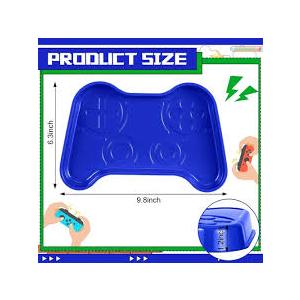 Tiangrid 24 Pcs Video Game Birthday Party Supplies, 10 x 6 Inch Video Game Plastic Food Serving Trays Large Gamepad Shaped Plates for Party Decorations
