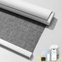 Motorized Smart Blinds with Remote - Cordless Electric Roller Shades, Blackout, Compatible with Alexa & Google Assistant, Gray, 24" W x 72" H