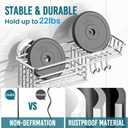TAILI Shower Caddy Suction Cup 2 Pack with Hooks and Soap Holder, Heavy Duty Shower Organizer for Bathroom, No Drilling Silver Bathroom Suction Shelves-Silver
