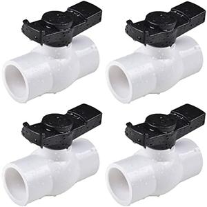 (4 Pcs) 1-1/4" PVC Ball Valve, Shut-Off PVC Ball Valve Socket with Upgrade Easy-Turn Handle for SCH40 Pipe-Suitable for Swimming Pool, Water Project & Irrigation System, Rated at 150 PSI