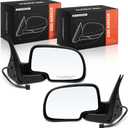 A-Premium Pair (2) Driver and Passenger Side Power Door Mirror - Compatible with Chevrolet Tahoe, Suburban 1500 2500, Avalanche 1500 2500 & GMC Yukon, Yukon XL 1500 2500 - Heated, Manual Folding