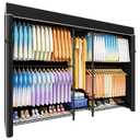 Ulif E12C Max Heavy Duty Closet Organizer SystemFreestanding Clothing Rack, Adjustable Garment Rack 83" W x 16" D x 76.5" H Holds 1060 lbs, Black Clothing Rack with Black Dustproof Cover