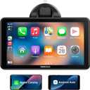 A-pple Carplay & Android Auto,7 Inches Carplay Screen for Car with Light-Sensitive, Siri & G-oogle Assistant Voice Control, Mirror Link, Bluetooth,Suitable for Various Models