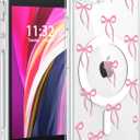 for iPhone SE/8/7 Case Compatible with MagSafe, Crystal Clear Aesthetic Pattern Wireless Magnetic Protective Phone Cover for Women Girls - Chic Bows
