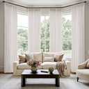 MIULEE Pinch Pleated Thick Linen Curtains 90 Inch 4 Panels Set Back Tab Memory Trained Pinch Pleat Semi Sheer Light Filtering Curtains Let Light in Window Drapes for Living Room Bedroom Beige White, 40"W x 90"L