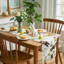 QINJIEJIE Rabbit Carrots Easter Table Runners Bunny Easter Table Runner, Holiday Table Runners Spring Seasonal Kitchen Dining Table Decoration for Home Party Decor