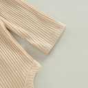 fhutpw Newborn Baby Girl Clothes Infant Rib Frill Long Sleeve Romper Flared Pants Headband Set 3pcs Fall Winter Outfits (Beige)