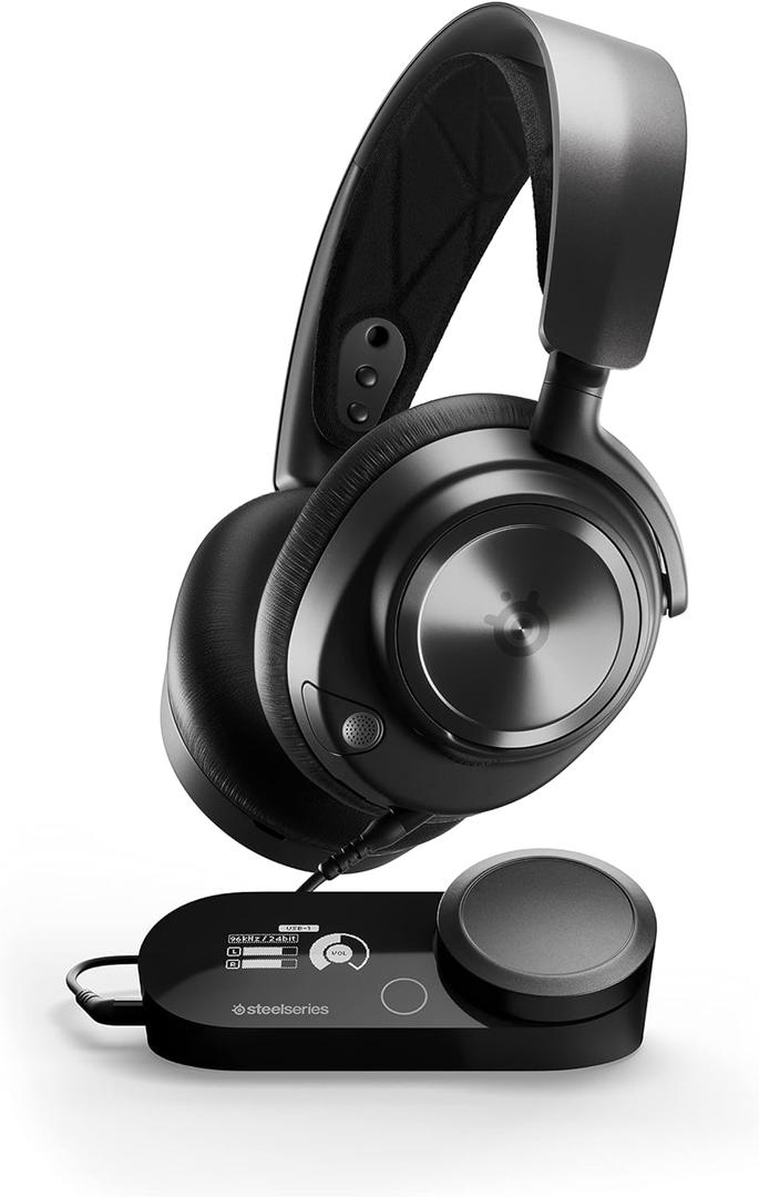 SteelSeries Arctis Nova Pro Multi-System Gaming Headset - Premium Drivers - Hi-Res Spatial Audio - GameDAC Gen 2 - ESS Quad-DAC - ClearCast Mic - PC, PS5, PS4, Switch (Wired, Black)