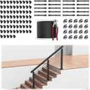 36" Stair Railing Post Kits(Post 35"x2"x2"), Adjustable Top Stair Cable Post System Includes 3Pack Stair Posts, 200FT Wire Rope, Black Swageless Cable Railing System Kit(No Handrail), RG32