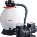 VEVOR 16 Inch Above Ground Sand Filter Pump, Digital Programmer Timer, 3500 GPH, 1 HP Pool Pump and Filter System with 6-Way Multiport Valve and Basket