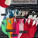 Danysu V Neck Racer Back Tank Top for Women Padded Ribbed Long Tank Fitted Basic Cami Tops (White, M)