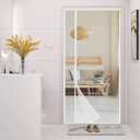 White Fiberglass Magnetic Screen Door, Reversible Left or Right Side Opening, Keep Bugs Out, Hands Free, Pet and Kid Friendly, Fits Door Size 32" x 80"