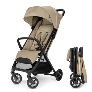 Inglesina Quid³ Lightweight Compact Travel Stroller for Baby & Toddler 0-55 lbs – One-Hand Fold, Reclining Seat, Airline Approved, Car Seat Compatible, UPF 50+ Canopy – Lunar Beige MFD: 2025