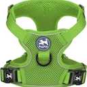 PoyPet Reflective Soft Breathable Mesh Dog Harness Choke-Free Double Padded Vest with Adjustable Neck and Chest(Grass Green,XL)