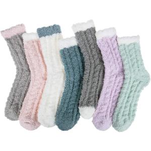 Chalier Womens Winter Fuzzy Socks Cozy Fluffy Sock Warm Fuzzy Christmas Socks for Women (Blue)