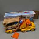 Toddler Toys for 2 3 4 5 Years Old Kids, Transport Car Carrier Truck Toy with 6 Wooden Vehicle, 30in Foldable Track Trailer with Light & Sound Effects, Best Gift Choice for Christmas, Birthday, 15.75 inches