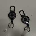 MNGARISTA 2-Pack Retractable Keychain, Heavy Duty 10 OZ Retraction 3K Carbon Fiber ID Badge Reel, Carabiner Badge Holder Hook Upgraded 31.5" Stainless Steel Cord Lanyard with Clip Strap and Key Ring