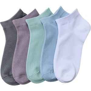 SERISIMPLE Women Viscose Bamboo Ankle Socks Low Cut Thin Sock Lightweight Pastal Color Soft Sock 5 Pairs (Large, Assorted3)