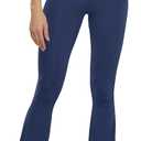 HEGALY Women's Flare Yoga Pants - Crossover Flare Leggings High Waisted Tummy Control Workout Casual Bootcut Pants (X-Large, Navy Blue-pocket)