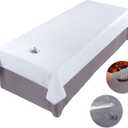 Premium Reusable Massage Table Sheets Bed Cover 47 x 90 Inches with Face Hole, Fitted Table for Master Massage, Waterproof and Oilproof, Stain and Wrinkle-Resistant, Machine Washable