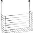 iDesign Classico Metal Over the Cabinet Kitchen Bakeware Organizer Basket for Cutting Boards, Baking Sheets, Pans, 13.73" x 5.18" x 14.2" - Chrome