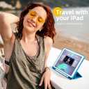 Akkerds Case Compatible with iPad 10.2 Inch 2021/2020/2019, for iPad 9th/8th/7th Generation Case with Pencil Holder, Protective Case with Soft TPU Back, Auto Sleep/Wake Cover, LightBlue