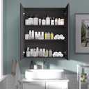 28x24 inch Bathroom Wall Cabinet, Saver Storage Cabinet, Medicine Cabinet with 2 Door and Adjustable Shelves, Black（Assembly Required）, W24 x H28 2 doors