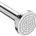Ausemku Shower Curtain Rod Tension - 26-76 Inch Never Rust Non-Slip Spring Tension Curtain Rod No Drilling Stainless Steel Curtain Rod Use Bathroom Kitchen（Silver）