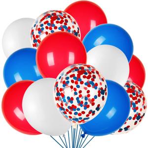 JOYYPOP 80Pcs Red White and Blue Latex Balloons with Confetti Balloons for 4th of July Decorations Independence Day Patriotic Anniversary