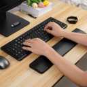 Wooden Keyboard Wrist Rest,Ergonomic Design for Mechanical Gaming Wooden Wrist Rest,Comfortable Typing Pain Relief,Black Solid Wood Non-Slip (17.3INCH(440MM))