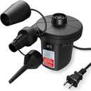 MAXEVER QuickFill Electric Air Pump with 3 Nozzles, AC 110V120V Portable Inflator Deflator for Inflatables Pool Float Toys Air Mattress Bed Couch Swim Ring Tube Raft, Black