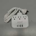 Australia New Zealand Power Adapter USB C, meta-ant Australia Travel Adaptor with 3 American Outlets 4 USB Charger(2 USB-C), 5FT Extension Cord, Type I Plug Adapter for US to AU China Argentina Fiji