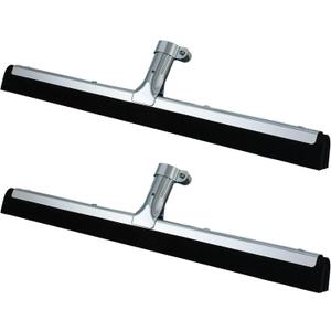 Lasnten 2pcs Double Foam Floor Squeegee for Concrete Industrial Floor Scrubber Stainless Steel Cleaning Squeegee with Rubber Heavy Duty Broom EVA Foam Blade for Garage Window Pool (22 Inch)