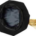 MyGradDay Doctoral Graduation Tam 8 Sides Doctorate Cap PhD Blue/Black Velvet with Gold Bullion Tassel (Black)