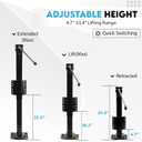 8000 lbs Heavy Duty Trailer Jack, 28.6" Lift, 20-24V Cordless Drill Compatible, Manual Crank Handle Included, for Utility, Yacht, RV, Boat Trailer Jack, Black