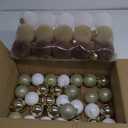 45 Pcs Velvet Christmas Balls Ornaments Bulk, Large Flocked Christmas Tree Ornaments Glittery Shatterproof Hanging Plastic Balls for Holiday Xmas Home Decor(Khaki Brown)