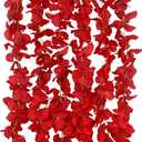 6 Pcs Wisteria Flower Garlands Red Artificial Wisteria Hanging Flowers 6.7 Feet Silk Flowers Vines Hydrangea Garland for Backdrop Wedding Arch Party Outdoor Home Wall Garden Table Decor