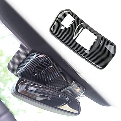 Korlot Carbon Fiber Inner rearview mirror bracket panel cover trim Accessories for Ford F150 2021+