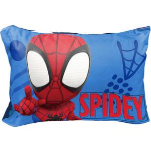 Jay Franco Marvel Spidey and His Amazing Friends Team Spidey 1 Single Reversible Pillowcase - Double-Sided Kids Super Soft Bedding