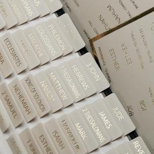 UPAFEXXI-Laminated Bible Tabs with Book Summaries(Gold Foil Embossed Lettering), Bible Tabs for Women and Men, Reposition Large Print Stickers, Easy to Read, 80Chapters Labels for Easy Navigation