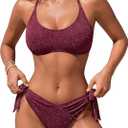 Blooming Jelly Womens Bikini Sets Two Piece Mid Rise Swimsuit Sparkly Cheeky Curvy String Sexy Bathing Suit 2026 M