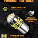1156 LED Bulb 1800Lumens Super Bright 3014 78-EX Chipsets 1156 1141 1003 7506 LED Bulbs Used for Back Up Reverse Lights,Brake Lights,Tail Lights,Rv lights,Xenon White,Pack of 2
