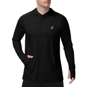Roadbox Men's UPF 50+ Sun Hoodie, Long Sleeve Fishing Shirt with Pocket, XXL