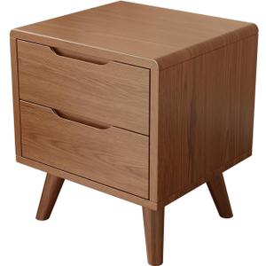 Mid Century Modern Nightstand,Walnut Nightstand,Solid Wood nightstand,Wood End Table,Multi-Functional Bedside Table for Living Room and Study, for Bedroom, Living Room, Office (Walnut)